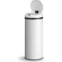 Juskys Automatische Prullenbak / Afvalemmer / Sensorprullenbak - 50 Liter - Wit - Rond