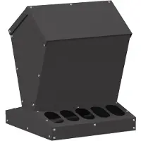 vidaXL Kippenvoerbak Zwart 30 x 30 x 39 cm Koudgewalst Staal