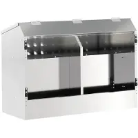 vidaXL Voerbak voor konijnen, zilver, 64,5 x 25,5 x 45,5 cm, inhoud 6 kg