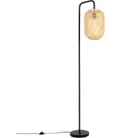 QAZQA Smart vloerlamp bamboe incl. Wifi ST64 - Yvonne