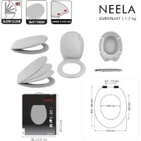 Spirella Toiletbril Softclose - Duroplast WC-Bril met Chroomkleurige Scharnieren - Antislip Voetjes - Matte Afwerking - Petrolblauw
