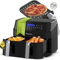 TurboTronic Aifryer DAF5 Dubbele Mand Zwart - 9 Liter