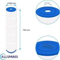 Allspares Waterfilter voor Zwembaden geschikt voor Weltico C7 - 62617 (Ø180x760mm)