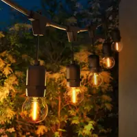 LEDVION - Lichtsnoer Buiten 20M - 20 Gouden E27 LED Lampen - IP65 Waterdicht - 2100K - Warm Wit - Sfeerverlichting Tuinverlichting