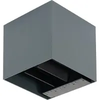 PRIOS LED wandlamp op zonne-energie Lius, hoogte 15 cm, bewegingsmelder Lius, zwart, Aluminium, Modern