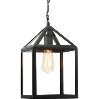 QAZQA Industriële buitenhanglamp zwart - Amsterdam