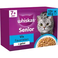 Whiskas 7+ Natvoer - Vis Selectie in Gelei