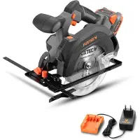 FUXTEC 20V accucirkelzaag FX-E1CS20-SET - zaagblad Ø 165mm / zaagdiepte 38-55mm / instelbare zaaghoek - cirkelzaag incl. Li-Ion accu en lader