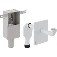 Geberit UP Sifon voor wastafel, horizontale afvoer, afdekplaat, wit, 1 stuk.