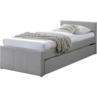 Vente-unique Bedframe stof grijs 90 x 190 cm