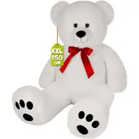 Monzana Knuffelbeer Wit Pluche 150cm XXL