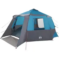 vidaXL Cabin Tent 12-Person met dak Blauw en Grijs 500 x 500 x 294 cm