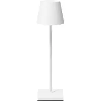 Sigor Nuindie LED oplaadbare tafellamp, USB-C, wit, IP54, dimbaar Nuindie,, wit / opaal, Woon-/ Eetkamer, Aluminium, Modern