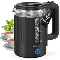 Clatronic waterkoker, glas | 1,7 liter | Bediening met één hand | Warmte-isolerende behuizing | Met kabelopslag | Waterkoker, zwart | WK 3837