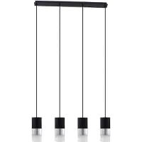 LINDBY Glazen hanglamp Svante, dimbaar, alu / grijs / zink, Woon-/ Eetkamer, Glas, Modern, hanglamp