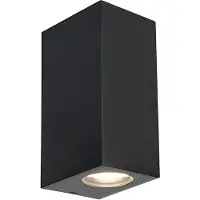 PRIOS buitenwandlamp Irfan hoekig zwart 10 cm
