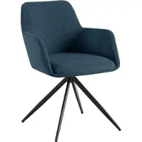 CLP Olema Eetkamerstoel - draaibaar - met armleuning - metalen frame - corduroy - ribstof - Ribstof/blauw