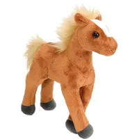 Wild republic pluche knuffel paardje - bruin - 20 cm - Paarden speelgoed dieren - Cadeau