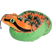 Wild republic Knuffel Slang Junior 137 Cm Pluche Oranje/groen
