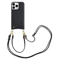Selencia Nova Telefoonhoes met Koord en Pashouder voor de Apple iPhone 15 Pro Max - Zwart