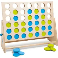 BS Toys 4 bij Elkaar / Vier bij Elkaar XL – Houten Buitenspel & Familiespel – Groen/Blauw - Vanaf 6 jaar