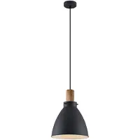 LINDBY Hanglamp Trebale, dimbaar, zwart, Woon-/ Eetkamer, metaal, Scandinavisch, hanglamp