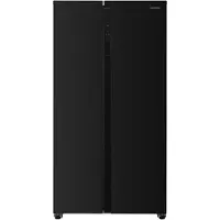 Heinner HSBS-H442NFBKE++ Amerikaanse Side-by-Side Koelkast – 442 L – Full No Frost – Deur-open Alarm – LED Touch Display – Smart Eco Functie – Zwart – 5 Jaar Garantie