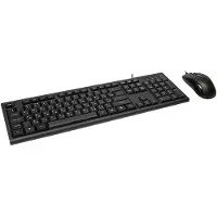 Inter-Tech KM-3149R toetsenbord Inclusief muis USB QWERTY Russisch, Amerikaans Engels Zwart