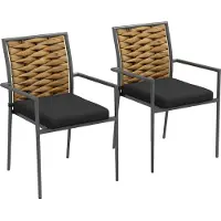 Outsunny tuinstoelen - set van 2 - staal - polyester - veelkleurig