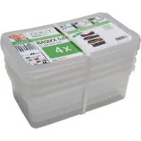 Keeeper bea Kunststof Opbergbak 4 x 5,6 l Transparant 19,5 x 33 x 12 cm 4 Stuks