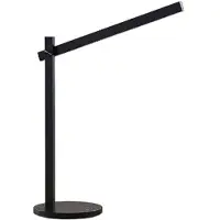 LINDBY LED-bureaulamp Loretta, dimbaar, zwart, Werkkamer / Kantoor, Kunststof, Modern, LED bureaulamp