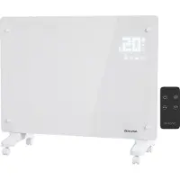 Auronic Elektrische Kachel – Convectorkachel met Thermostaat en Afstandsbediening - Glazen Paneelverwarming - 1500W Heater - Wit