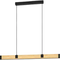 Eglo CAMINARRO, flexibele ophanging, zwart, bruin, staal, hout, rechthoekig, geschikt voor de eetkamer, kleur: zwart