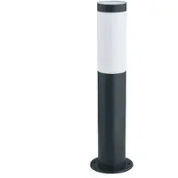 LINDBY - Sokkellampen - 1licht - roestvrij staal - H: 45 cm - E27 - antraciet, opaal
