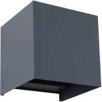 LINDBY Smart LED buiten wandlamp Dara grijs hoekig CCT RGB Tuya Dara, dimbaar, alu / grijs / zink, Kunststof, Modern, slimme wandlamp buiten