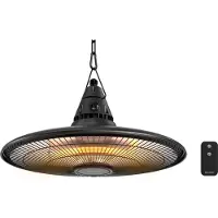 Auronic Terrasverwarmer - Infrarood Verwarming - Hangend - 10m2 - Elektrisch - 1500W - Afstandsbediening - Zwart