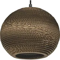 Osram Pendelarmatuur Decor Cardboard Ball, bruin, gemaakt van golfkarton, lichtgewicht, E27 fitting, diameter 260 mm, duurzaam door verwisselbare lichtbron, eenvoudige montage