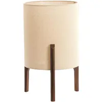Light & Living Schemerlamp Litto Ø 28cm - walnoot met naturel linnen