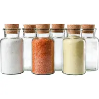 MamboCat Set van 6 kruidenpotjes 300ml + kurk, opslag voor thee, kruiden & specerijen