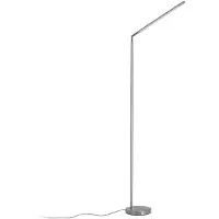 LINDBY LED-vloerlamp Jabbo, alu / grijs / zink, Werkkamer / Kantoor, metaal, Modern, LED vloerlamp