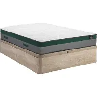 Vente-unique Bedset 160 x 200 cm - Bedbodem met lichte houtkleur en opbergruimte + matras met pocketveren - PRESTIGE van YSMÉE