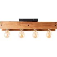 Brilliant Calandra plafondlamp, 4-licht, zwart/houtkleur, 99450/76