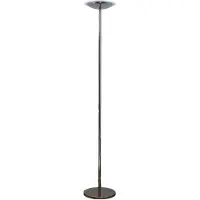 LINDBY LED-uplighter vloerlamp MALEA, dimbaar, chroom / zilver, Woon-/ Eetkamer, metaal, Modern, LED vloerlamp