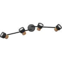 Osram plafondspot CORK, zwart, 4 spots GU10-LED 927 dimbaar, zwart, Woon-/ Eetkamer, metaal