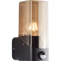 Brilliant Zwarte wandlamp Minou met sensor