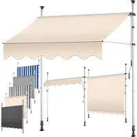 Kesser klemzonwering met handzwengel balkon, balkonzonwering zonder boren, UV-bestendig, in hoogte verstelbaar, waterafstotend, zonwering, terrasoverkapping, eenvoudige montage
