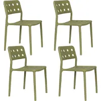 Housecraft living Serra Tuinstoel/ Eetkamerstoel Kunststof Groen - Set van 4