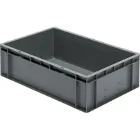 LA-KA-PE Transportstapelbak | L600xB400xH175mm | rood PP | zijwanden gesloten | 1 stuk - TK600/175-0 ROT
