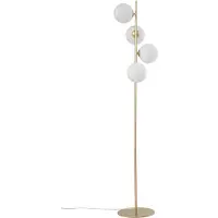 LUCANDE Vloerlamp Isandro, messing / goud, Woon-/ Eetkamer, metaal, Modern, vloerlamp