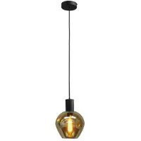 Masterlight Zwarte pendel hanglamp Bounty met rond glas